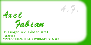 axel fabian business card